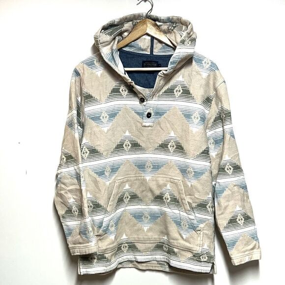 Pendleton Men's Driftwood Cotton Flannel Pullover Hoody Tan Cloudcroft Sz S - Picture 1 of 5